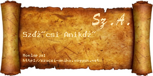 Szücsi Anikó névjegykártya