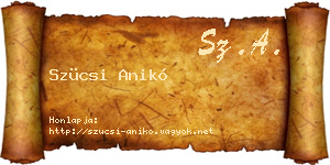Szücsi Anikó névjegykártya